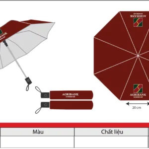 Ô Dù Cầm Tay Gấp 3 R56cm In Logo Agribank