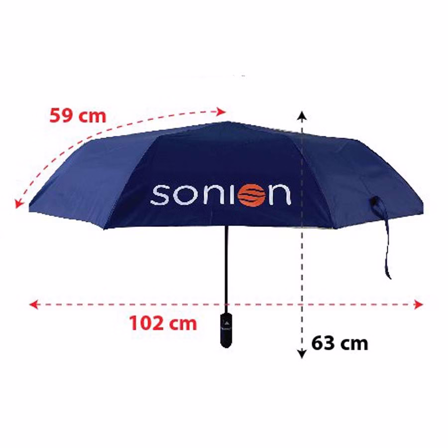 Ô dù cầm tay kiểu gấp 3 in logo SONION làm quà tặng cho doanh nghiệp