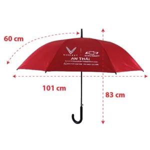 Sản phẩm ô dù cầm tay kiểu thẳng in logo VINFAST AN THÁI làm quà tặng